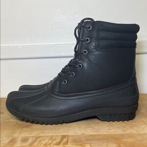 London Fog Filton black lace up waterproof winter duck boots men’s size 11